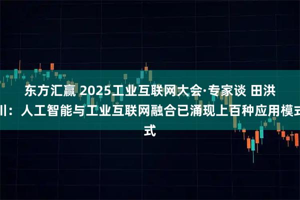 东方汇赢 2025工业互联网大会·专家谈 田洪川：人工智能与工业互联网融合已涌现上百种应用模式